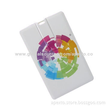 Credit Card-shaped USB Flash Drive, 4/8GB with Two Sides Color Printing, Best Promotional Gifts